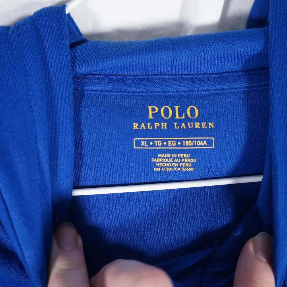 Polo Ralph Lauren Shirt Hoodie NWT Big Pony Blue Red White Spellout XL